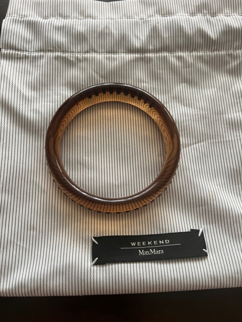 MaxMara Brown Tortoise Resin Bangle